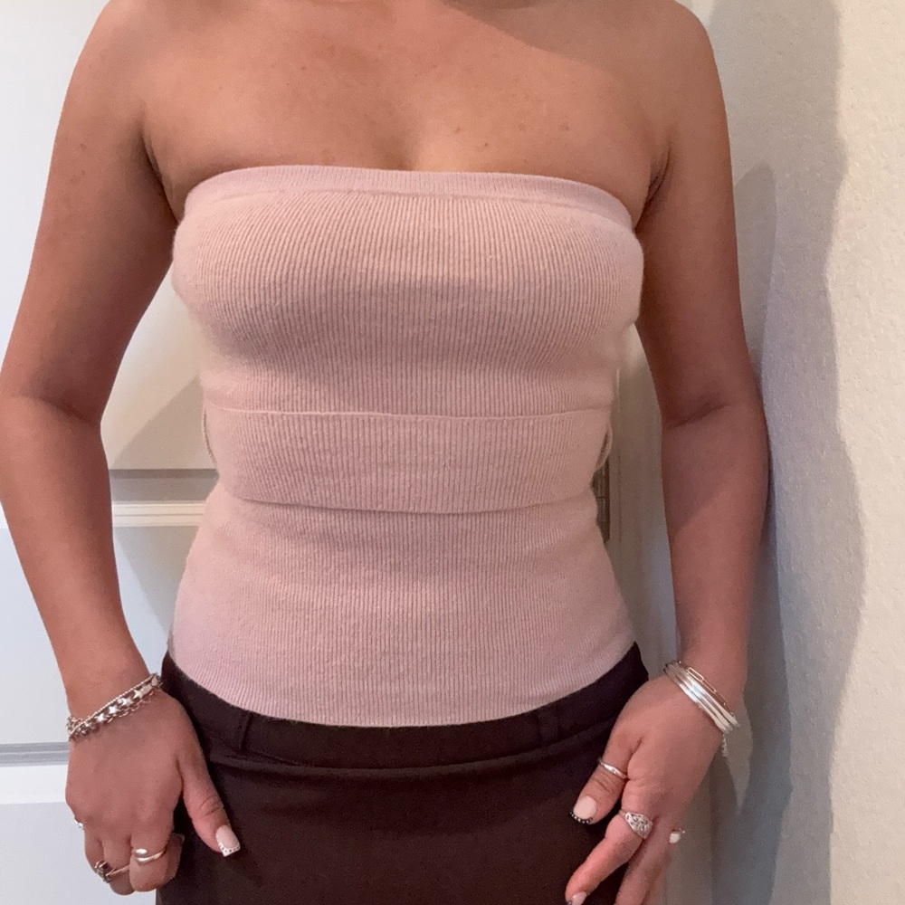 bebe Strapless Blush Dress